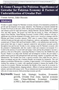 Abstract to “1st International Conference on Sustainable Ocean for All: Harnessing the benefits of Ocean for Pakistan's Economy”